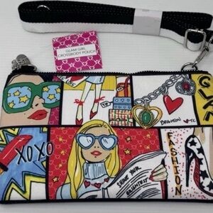 Brighton Glam Girl Crossbody Pouch with Comic Print